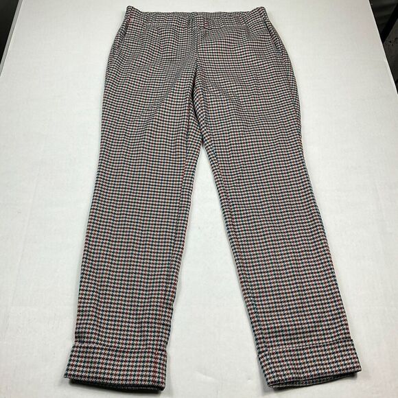 J.Jill Ankle Work Pants Houndstooth Plaid Cuffed Mid Rise Trousers 6P PETITES - Picture 1 of 12